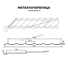 Металлочерепица МЕТАЛЛ ПРОФИЛЬ Ламонтерра-XL (PURETAN-20-RR32-0.5)